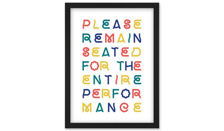 Funny Toilet Wall Art 'Please Remain Seated' Framed Art Print - A4