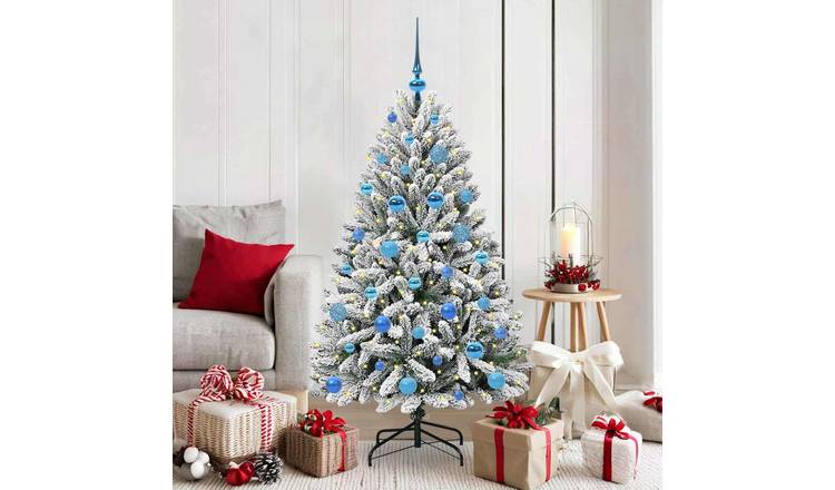 Walplus PVC and Blue Ornaments Christmas Tree - Green and White - 150 cm