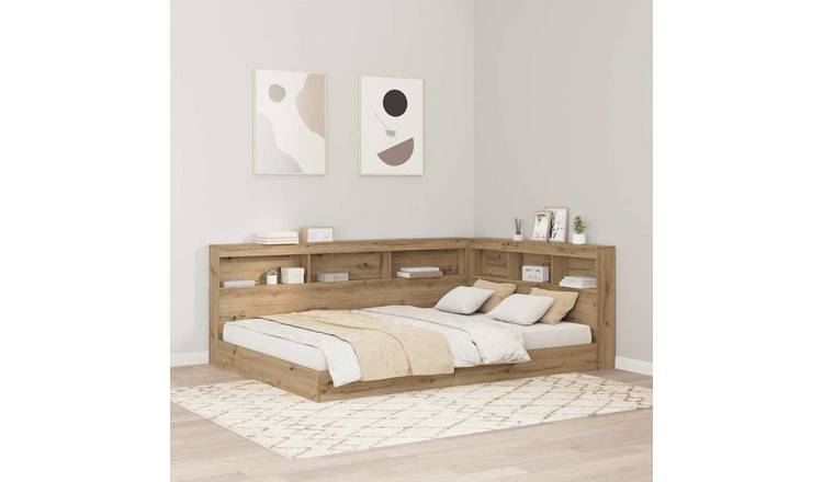 Walplus Wood Storage Headboard - Oak - 217.5 x 177.5 x 76.5 cm