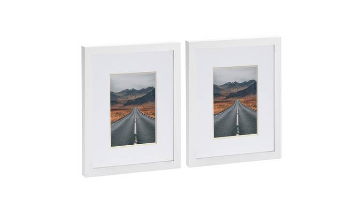 Nicola Spring Photo Frames - 8" x 10" with Mount - Set of 2 - White
