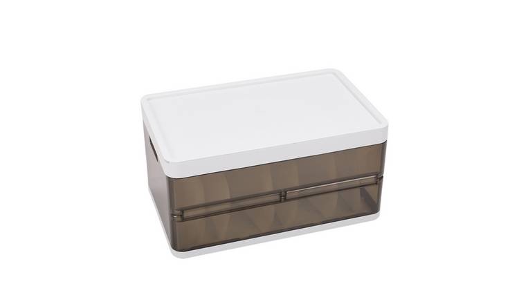 Living and Home Folding Stackable Wardrobe Storage Box - Transparent Brown
