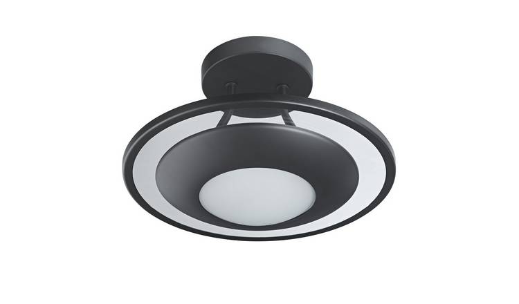 Happy Homewares Semi Flush LED in Matte Black Ceiling Light - 30cm