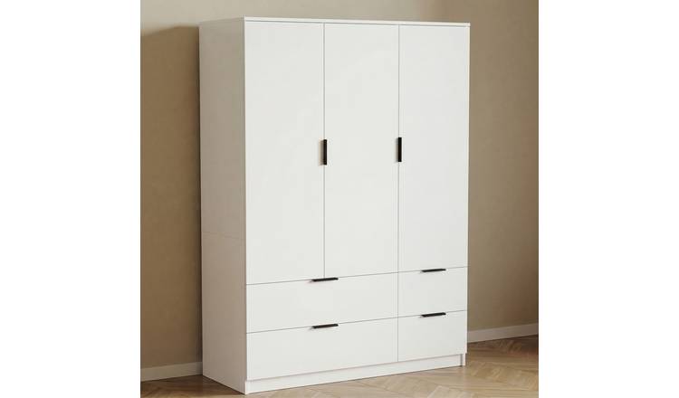 Vida Designs Trega 3 Door 4 Drawer Wardrobe - White