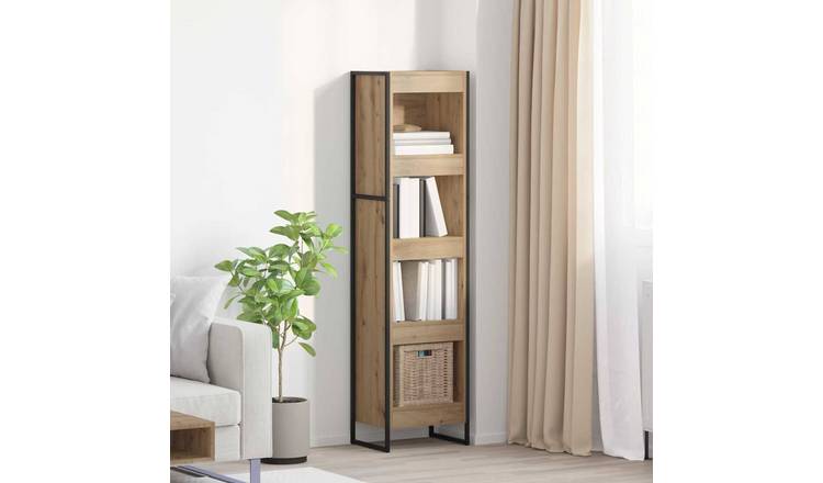 Walplus Engineered Wood Book Cabinet - Oak - 40 x 30 x 155 cm