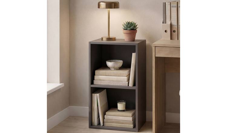 Vida Designs Oxford 2 Tier Cube Bookcase - Grey