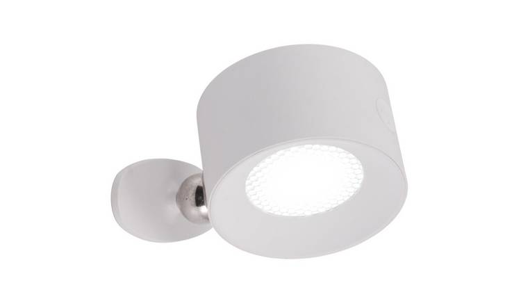 Happy Homewares Small White LED Colour Changing Rechargeable Wall Light - 7.5cm