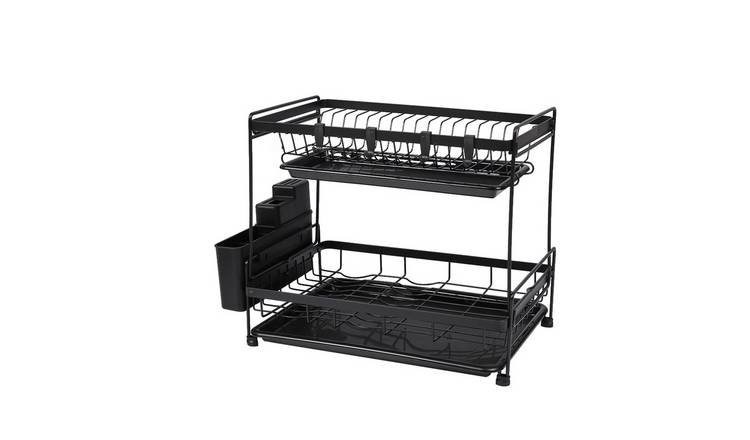 Living and Home 2-Tier Dish Rack - Black