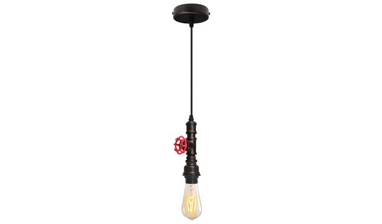 Energy Light Bulbs LED Rustic Water Pipe Ceiling Light - Brown