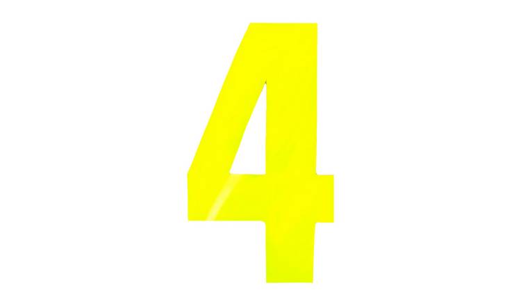 Securit No 4 Hi-Vis Bin Number - Yellow