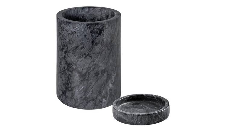 Argon Tableware 2 Piece Marble Wine Bottle Coaster & Cooler Set - Black