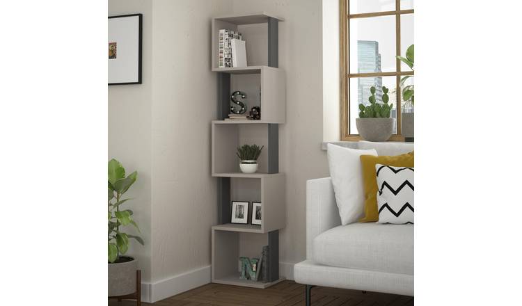 Decortie Piri Particleboard Bookcase - Mocha & Anthracite Grey