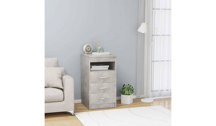 Walplus Engineered Wood Drawer Cabinet - Granite Grey - 40 x 50 x 76 cm