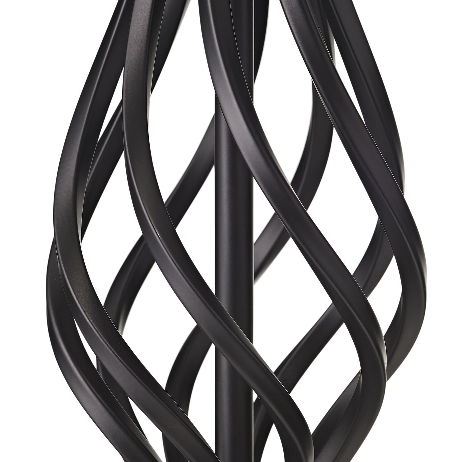 Happy Homewares Matte Black with Barley Twist Base and White Table Lamp - 36cm - Image 3