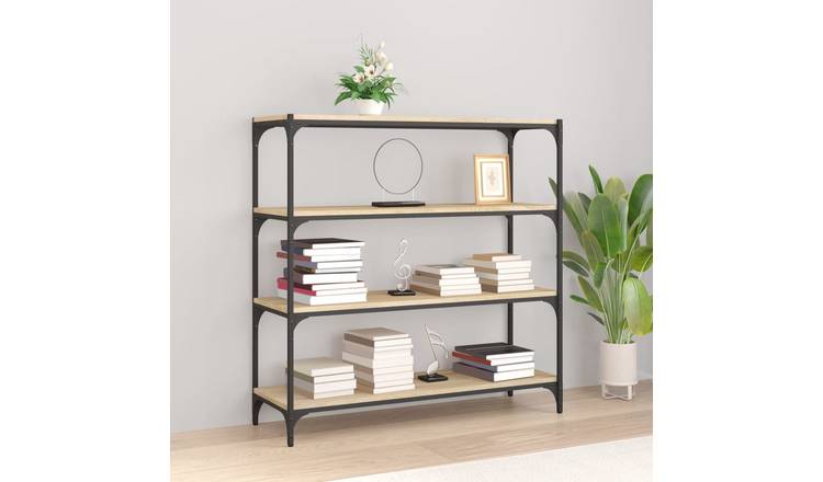 Walplus Engineered Wood Book Cabinet - Light Oak - 100 x 33 x 100 cm