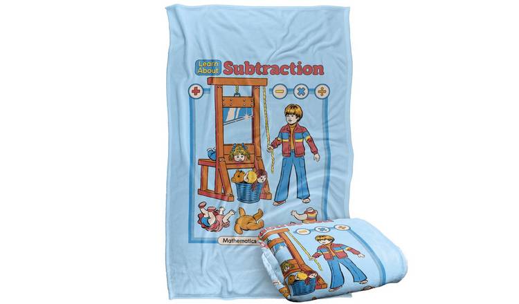 Steven Rhodes Learn About Subtraction Soft Touch Blue Blanket - 147cm x 91cm