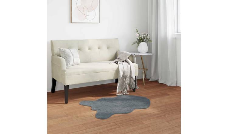 Walplus Olite Polyester Faux Fur Rug - Anthracite - 60 x 90 cm