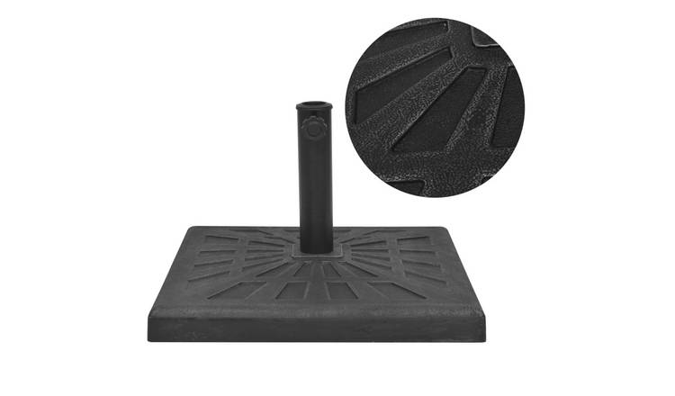 Walplus Steel Parasol Base Resin Square 19 kg - Black - 51 x 51 x 32.5 cm