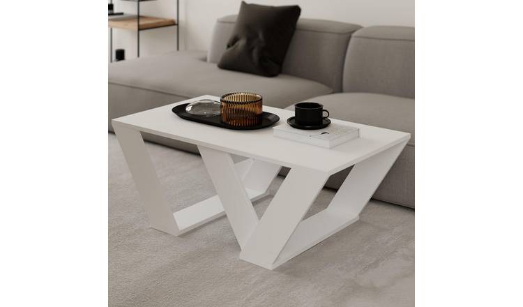 Decortie Pipra Melamine Finished Particleboard Coffee Table - White