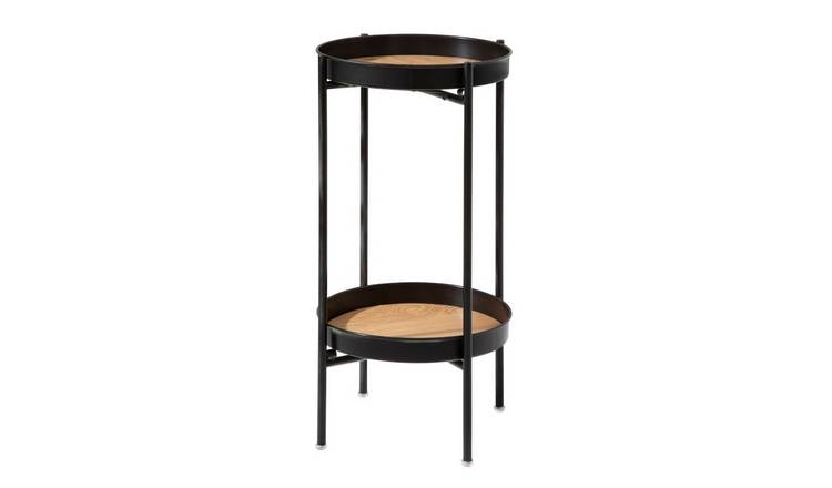 Noa & Nani Flora Small Round Metal Side Table - Black