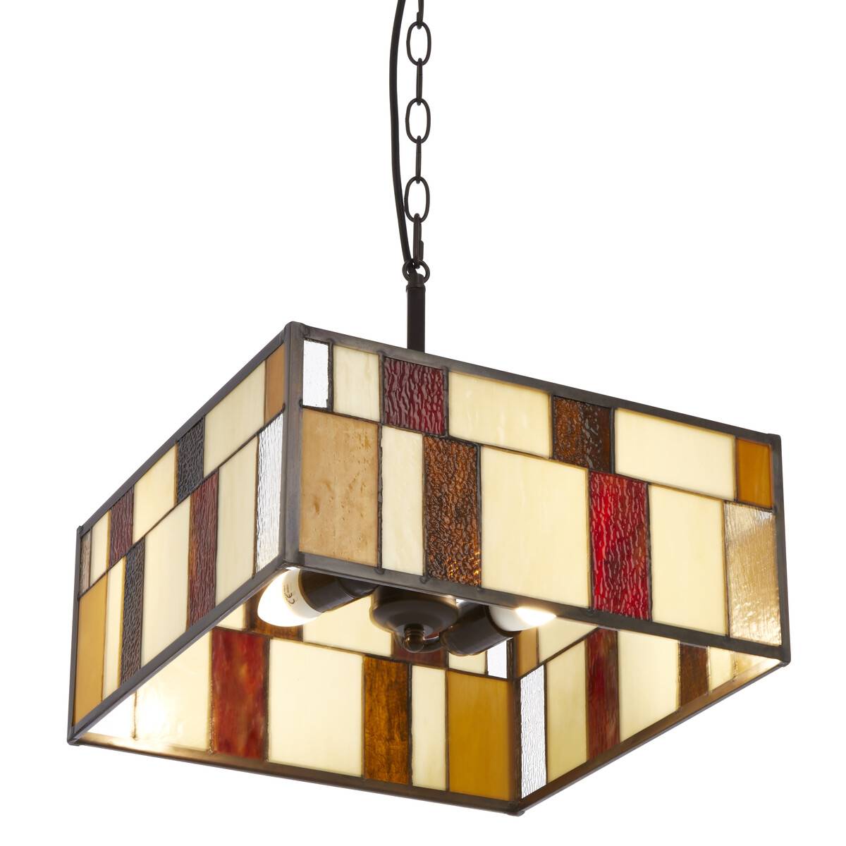 Orsina Waldorf Deco Square Ceiling Light - Brown and Cream - Image 2