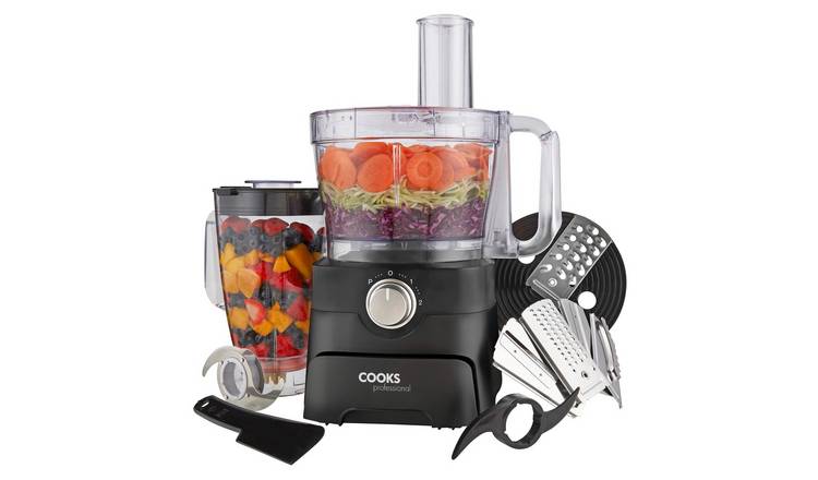 Cooks Professional Food Processor 1000W with 7 Blades - Black