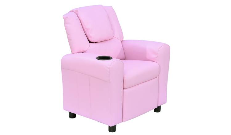Homcom Kids PU Leather Adjustable Recliner Armchair With Footrest -Pink
