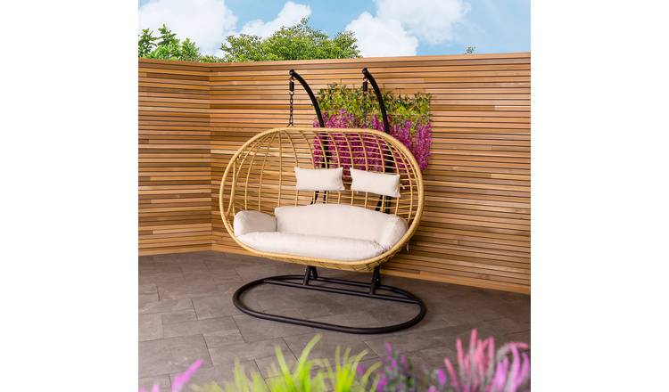 Charles Bentley Double Hanging Swing Chair Seat - Beige