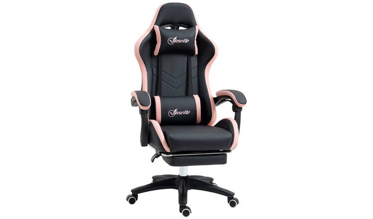 Vinsetto Reclining High Back Computer Gamer Chair - Black and Pink