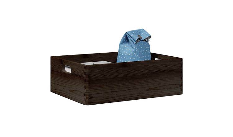 Walplus Wooden Box with Handles - Black - 40 x 30 x 13 cm
