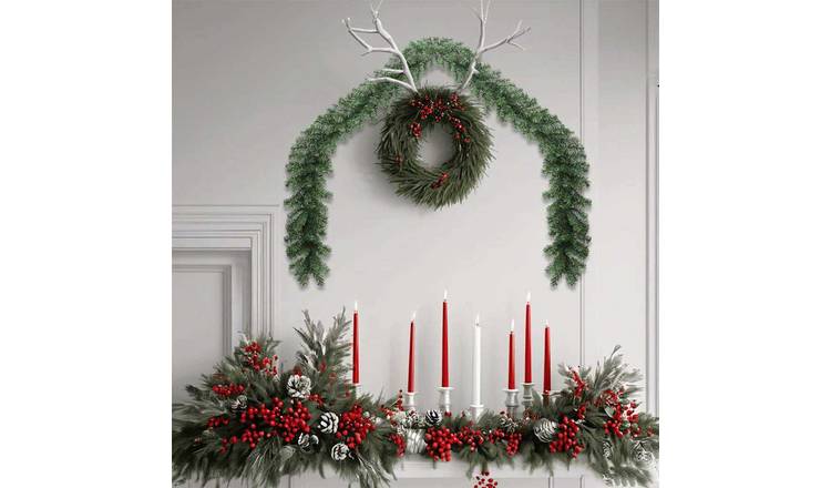 Walplus Pack of 2 PVC Christmas Garland - Green - 2000 x 24 cm