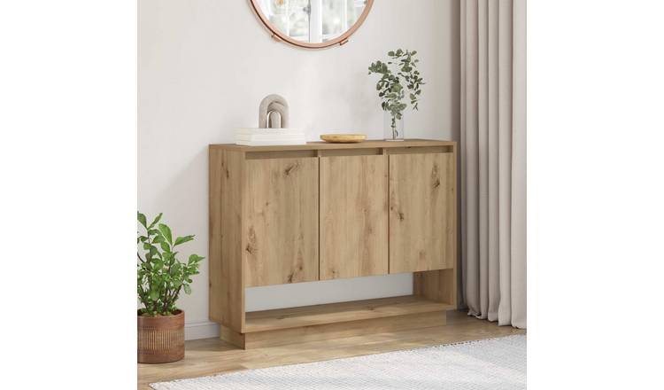 Walplus Engineered Wood Sideboard - Oak - 97 x 29 x 75 cm