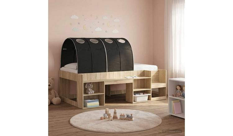 Walplus Pack of 2 Fabric Kids Bed Tunnel - Black - 211 x 67.5 x 2 cm