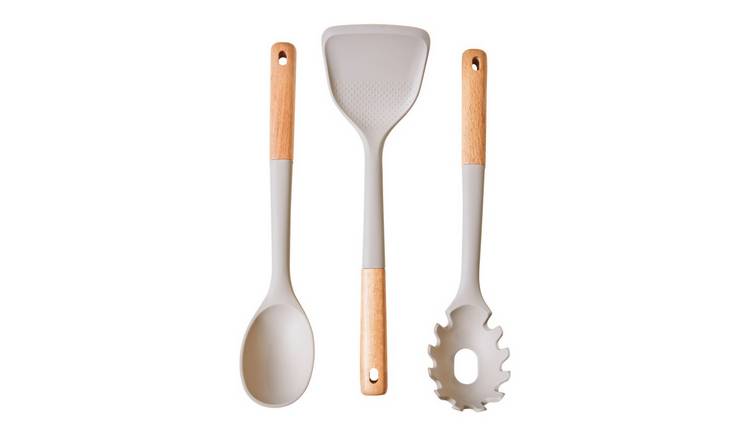 Orsina Nova 3 Piece Silicone Head Kitchen Tool Set – Stone Grey