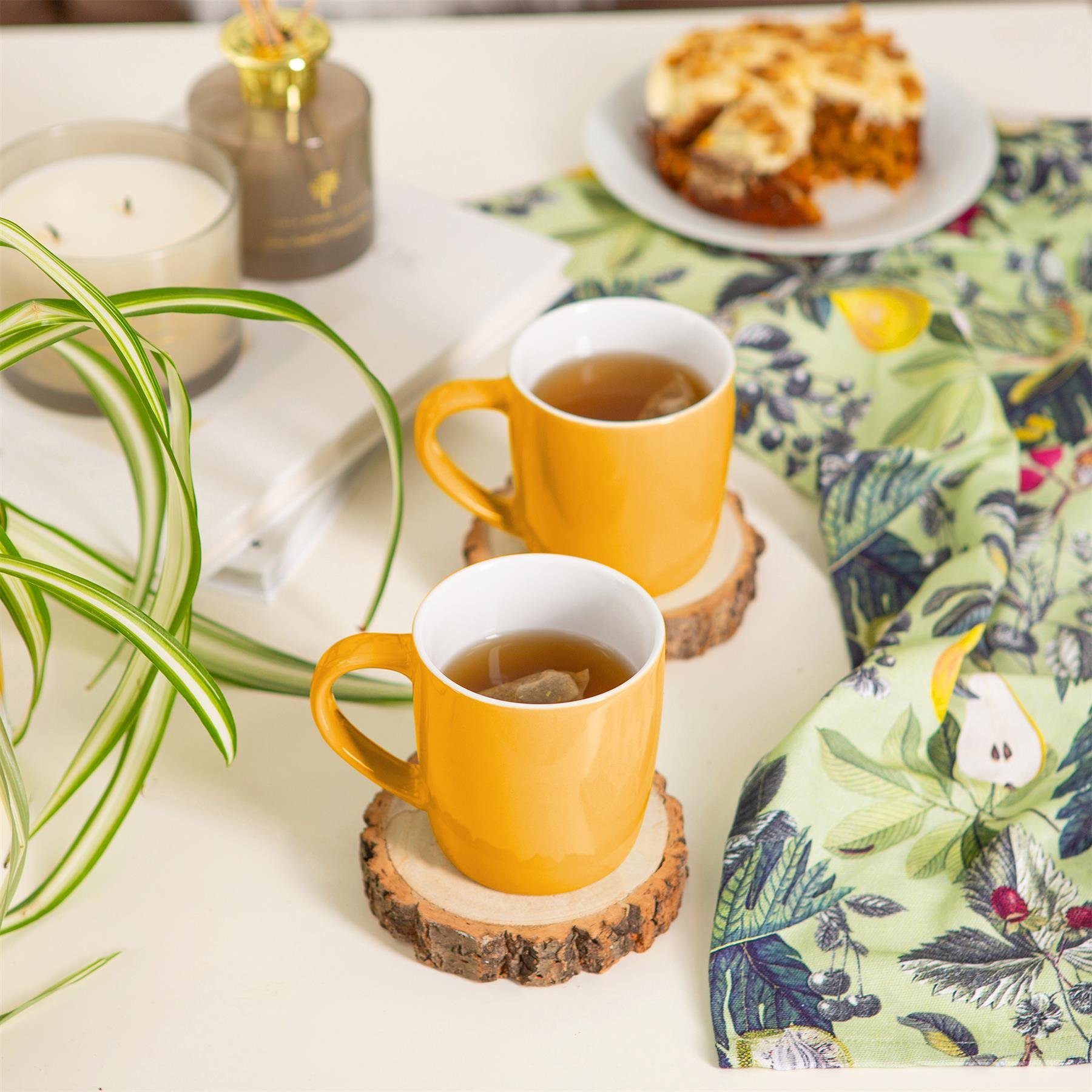 Argon Tableware Coloured 350ml Coffee Mugs Pack of 2 - Yellow - Image 5