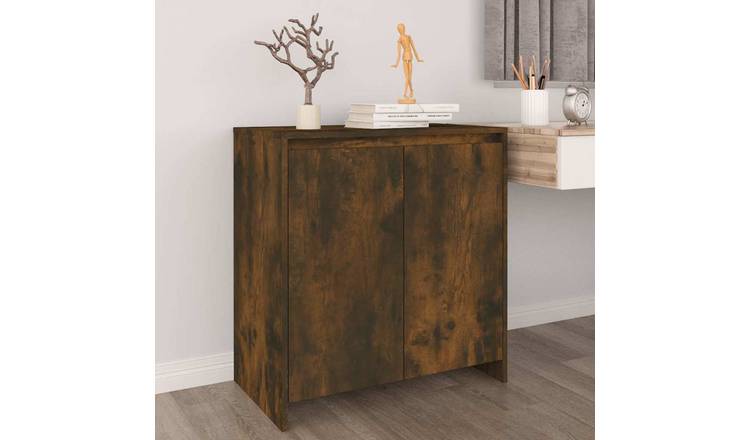 Walplus Engineered Wood 2 Door Sideboard - Dark Oak - 70 x 41 x 75 cm