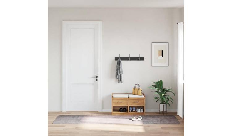 Walplus Polyester 4 mm Pile Rug - Grey - 80 x 300 cm
