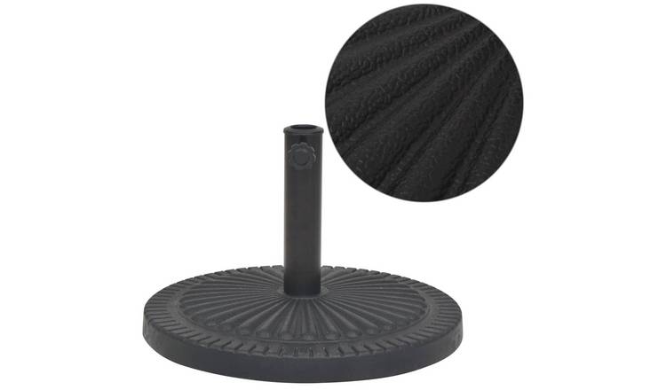Walplus Steel Parasol Base Resin Round 14 kg - Black - 49 x 33 cm