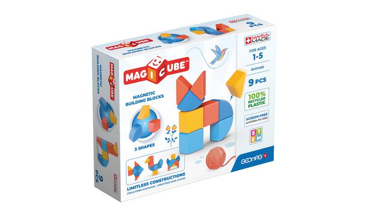 Geomag Magicube Animals 9 Piece Magnetic Building Block Set