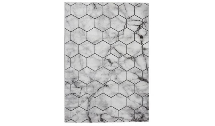 Mega Flooring Silver Modern Geometric Rug - 120 x 170cm