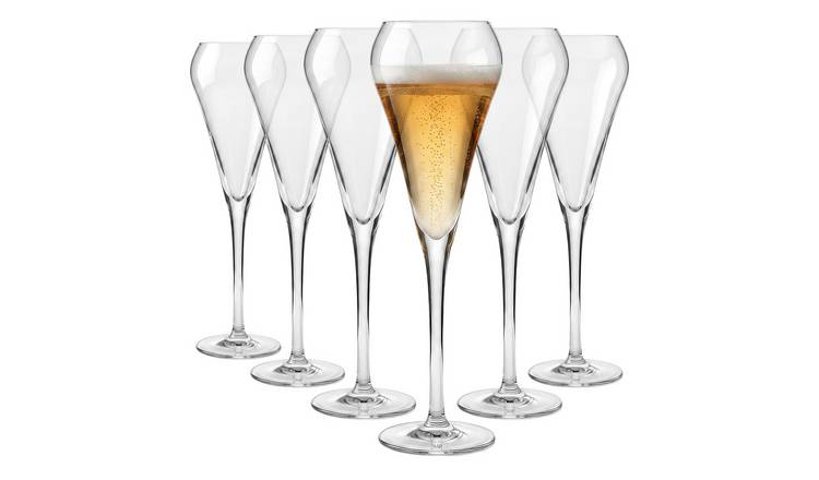 Argon Tableware Hoxton Crystal Champagne Flutes - 230ml - Pack of 6