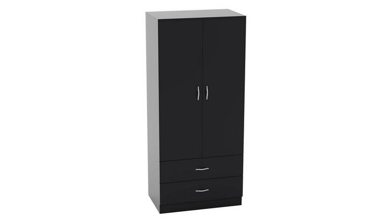 Vida Designs Riano 2 Door 2 Drawer Wardrobe - Black