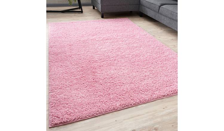 The Rugs Pink Myshaggy Plain Shaggy Rug - 60 x 110cm