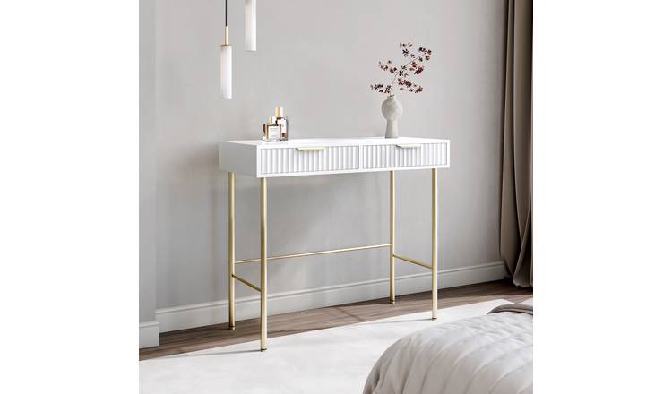 CARME Home Maya Dressing Table - White/Gold