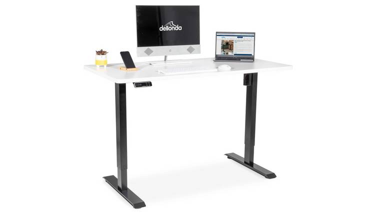 Dellonda Electric Height Adjustable Standing Desk - White