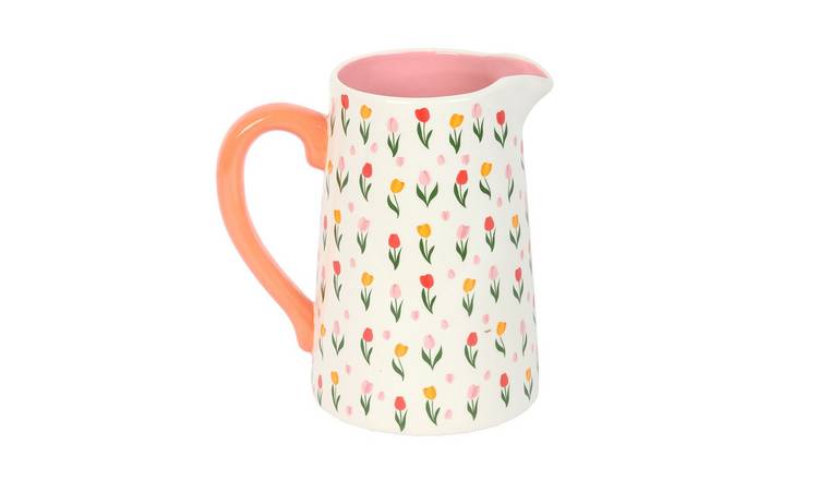 Something Different Tulip Flower Jug - White & Pink