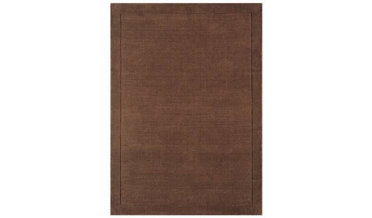 Mega Flooring Brown Handmade Plain Rug - 60 x 120cm