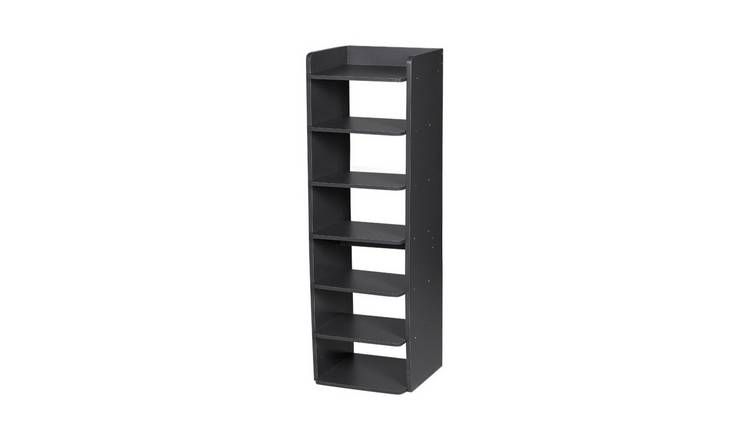 Living and Home 7 Tier Narrow Tall Shoe Rack - Black