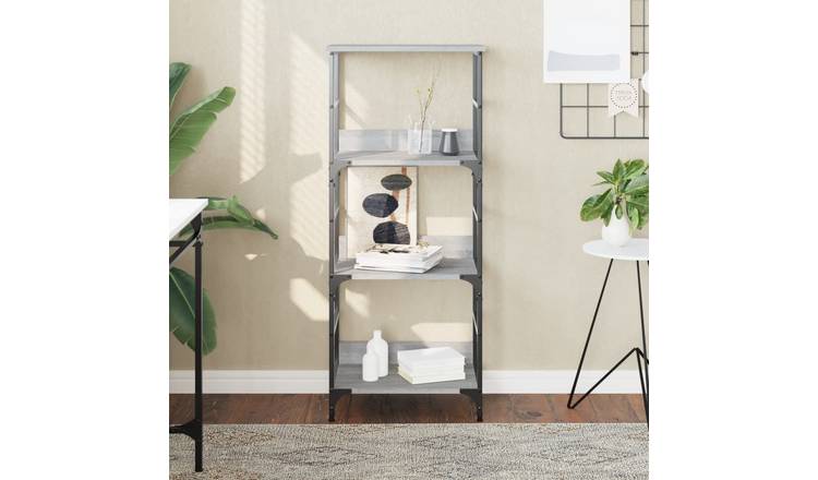 Walplus Engineered Wood Bookshelf - Grey and Oak - 50 x 33 x 117.5 cm