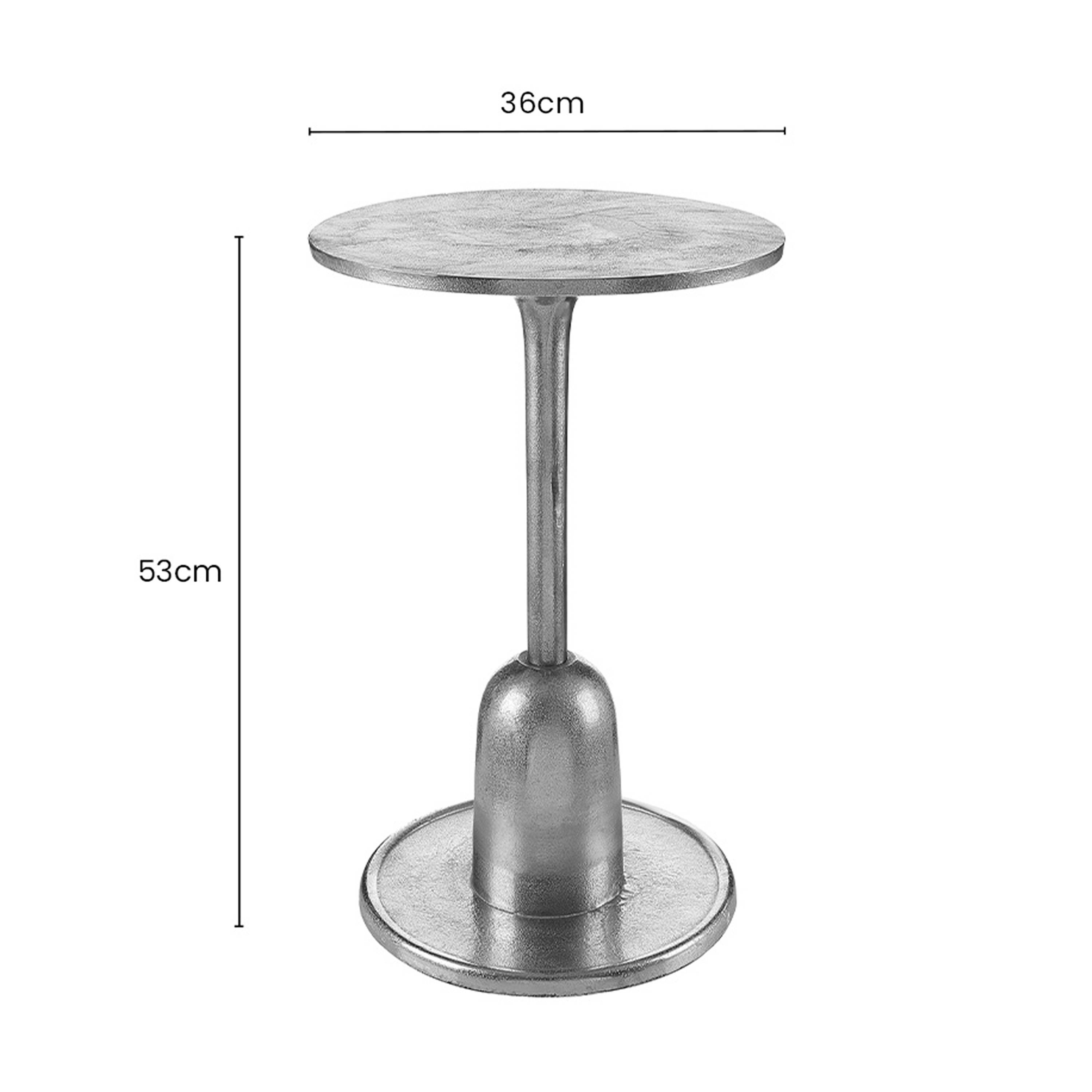 Orsina Aluminium Side Table - Silver - Image 4
