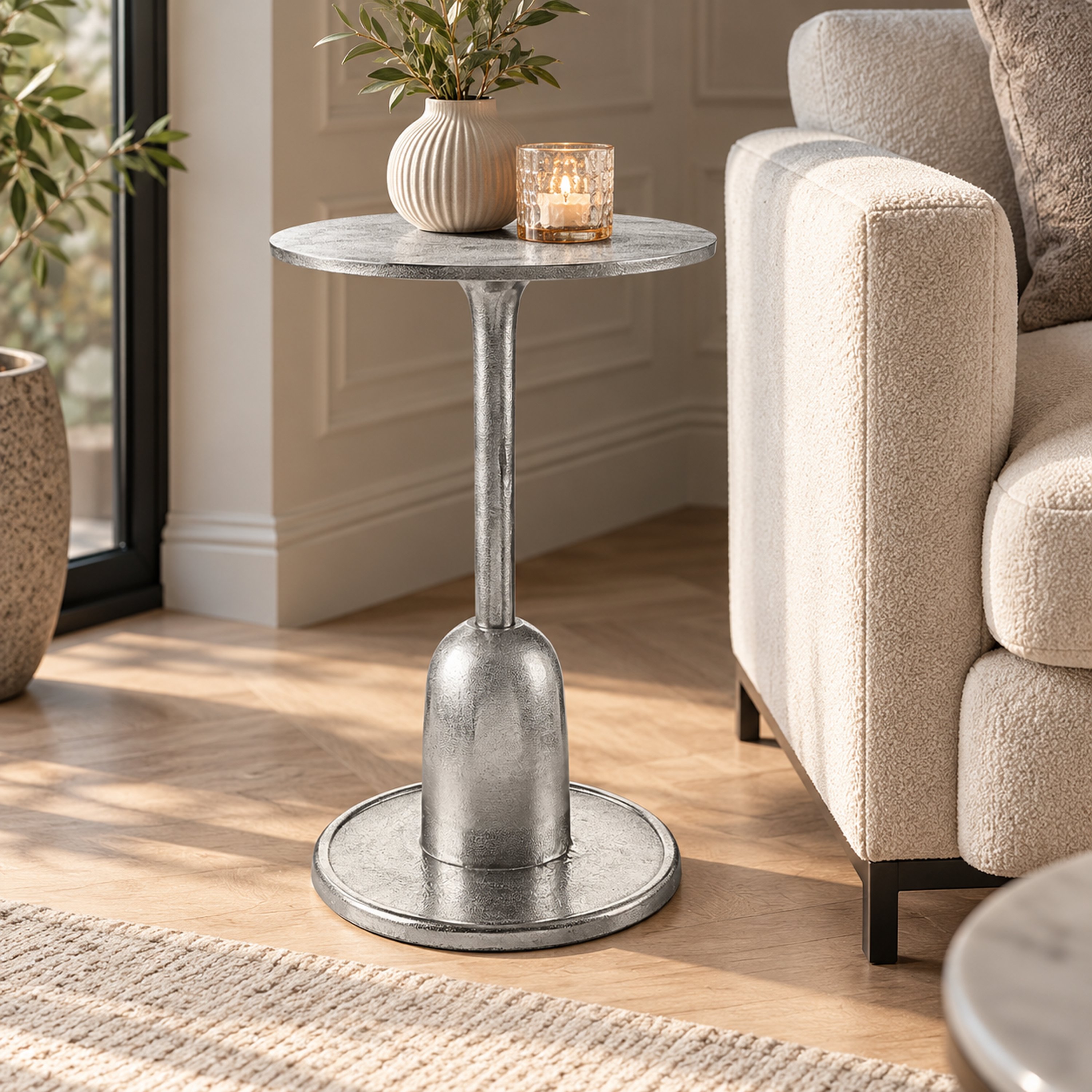 Orsina Aluminium Side Table - Silver - Image 3